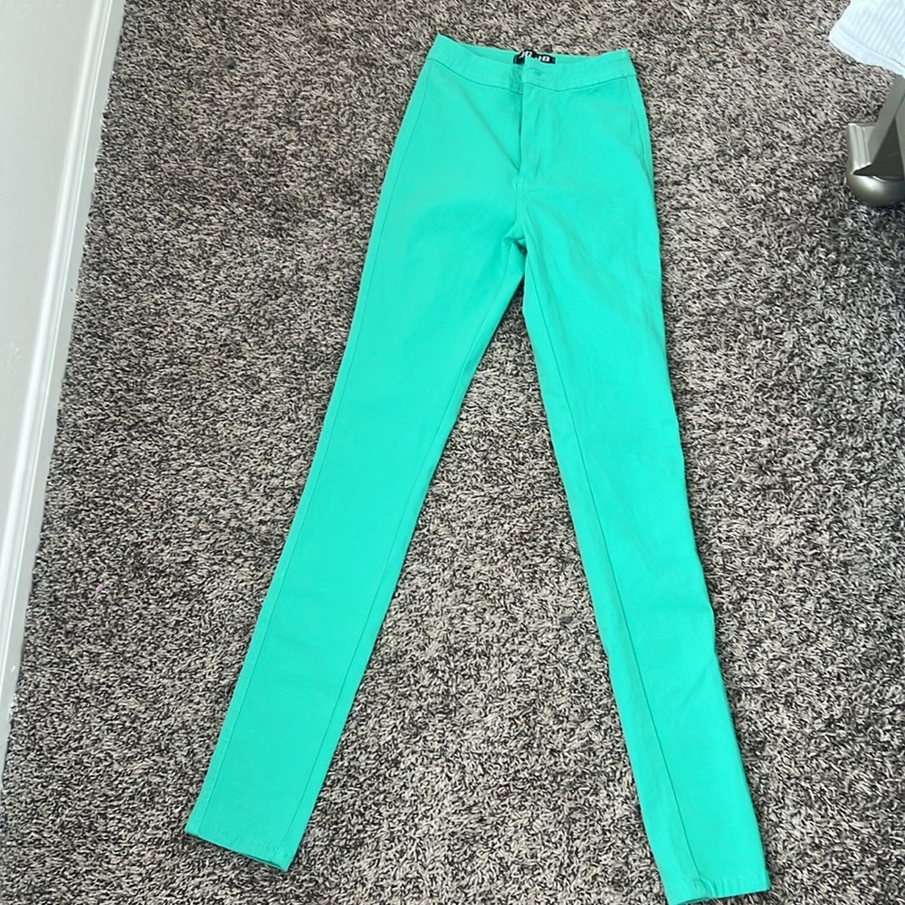 Super High Waist Stretchy Jeans - Mint